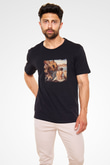 Salvador Dali Baskılı Unisex Siyah Tişört
