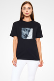 Salvador Dali Baskılı Unisex Siyah Tişört