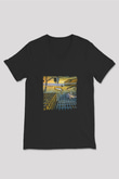 Salvador Dali Baskılı Unisex Siyah V Yaka Tişört