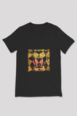 Salvador Dali Baskılı Unisex Siyah V Yaka Tişört