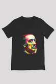 Salvador Dali Siyah Unisex V Yaka Tişört T-Shirt