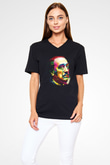Salvador Dali Siyah Unisex V Yaka Tişört T-Shirt