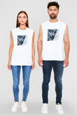 Salvador Dali Unisex Baskılı Beyaz Kolsuz Tişört