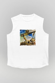 Salvador Dali Unisex Baskılı Beyaz Kolsuz Tişört