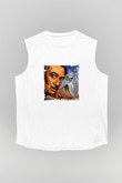 Salvador Dali Unisex Baskılı Beyaz Kolsuz Tişört