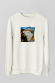 Salvador Dali Unisex Baskılı Beyaz Sweatshirt