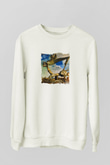 Salvador Dali Unisex Baskılı Beyaz Sweatshirt
