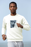Salvador Dali Unisex Baskılı Beyaz Sweatshirt