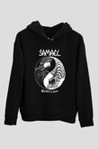 Samael Baskılı Unisex Siyah Kapüşonlu Sweatshirt