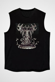 Samael Baskılı Unisex Siyah Kolsuz Tişört - Tshirt