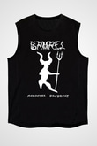Samael Baskılı Unisex Siyah Kolsuz Tişört - Tshirt