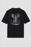 Samael Baskılı Unisex Siyah Oversize Tişört - Tshirt