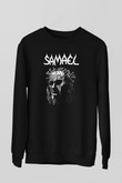 Samael Baskılı Unisex Siyah Sweatshirt