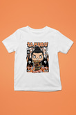 Samurai Baskılı Unisex Beyaz Çocuk Tişört