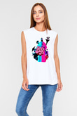 Samurai Jack Beyaz Unisex Kolsuz Tişört