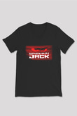 Samurai Jack Siyah Unisex V Yaka Tişört T-Shirt