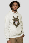 Samurai Jason Baskılı Beyaz Unisex Hoodie