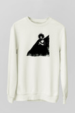 Sandman Baskılı Beyaz Unisex Sweatshirt
