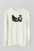 Sandman Baskılı Beyaz Unisex Sweatshirt