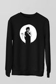 Sandman Baskılı Unisex Siyah Sweatshirt