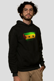 Sao Tome Principe Bayrağı Baskılı Unisex Siyah Kapüşonlu Sweatshirt