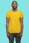 Sarı Basic Unisex Tişört T-Shirt - TişörtFabrikası