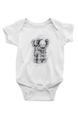 Sarılma BaskılıBeyaz  Bebek Body - Zıbın