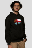Sark Bayrağı Baskılı Unisex Siyah Kapüşonlu Sweatshirt