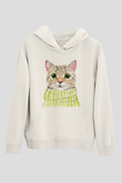 Şaşkın KediBeyaz Tshirt Unisex Hoodie