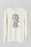 Satranç Beyaz Unisex Sweatshirt