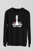 Satranç Siyah Unisex Sweatshirt