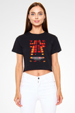 Saturday Night Live Siyah   Crop Top Tişört