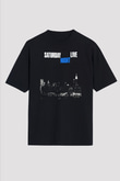 Saturday Night Live Siyah Unisex Oversize Tişört