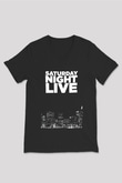 Saturday Night Live Siyah Unisex V Yaka Tişört