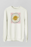 Satürn Beyaz Unisex Sweatshirt
