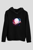 Satürn Siyah Unisex Hoodie