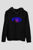 Satürn Siyah Unisex Hoodie