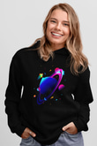 Satürn Siyah Unisex Hoodie