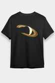 Satürn Siyah Unisex Tişört T-Shirt - TişörtFabrikası