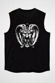 Satyricon Baskılı Unisex Siyah Kolsuz Tişört - Tshirt