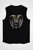 Satyricon Baskılı Unisex Siyah Kolsuz Tişört - Tshirt
