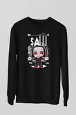 Saw Billy Baskılı Unisex Siyah Sweatshirt