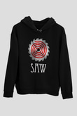 Saw Siyah Unisex Kapşonlu Sweatshirt