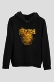 Saxon Siyah Unisex Kapşonlu Sweatshirt