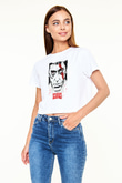 Scarface Beyaz  Crop Top Tişört