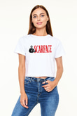 Scarface Beyaz Croptop Tişört