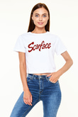 Scarface Beyaz Croptop Tişört