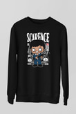 Scarface Tony Montana Baskılı Unisex Siyah Sweatshirt