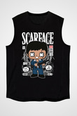 Scarface Tony Montana Baskılı Unisex Siyah Kolsuz Tişört