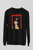 Scene I Skogen Baskılı Unisex Siyah  Sweatshirt